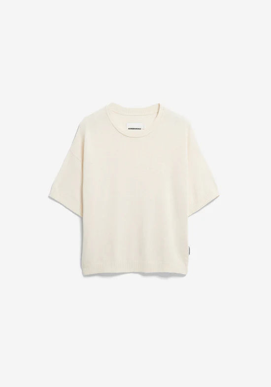 Fine knit short-sleeved jumper - Organic cotton blend