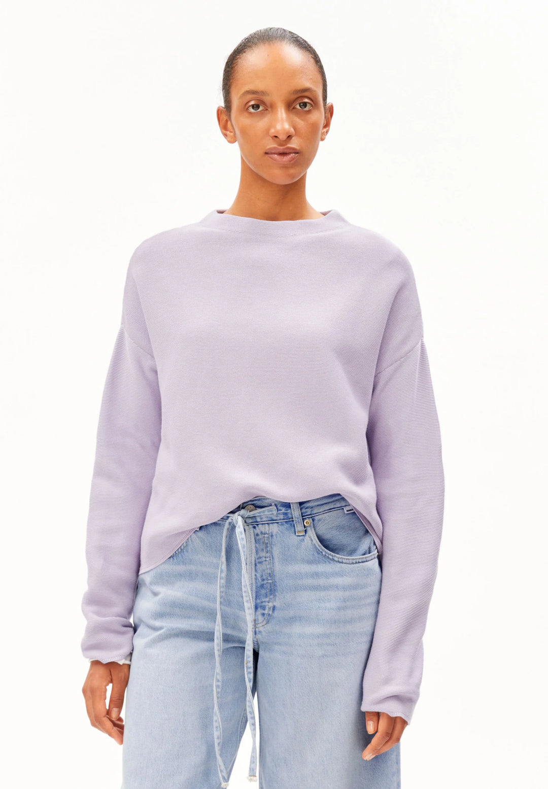 Pull en maille fine à demi-col montant Merinaa - En coton biologique