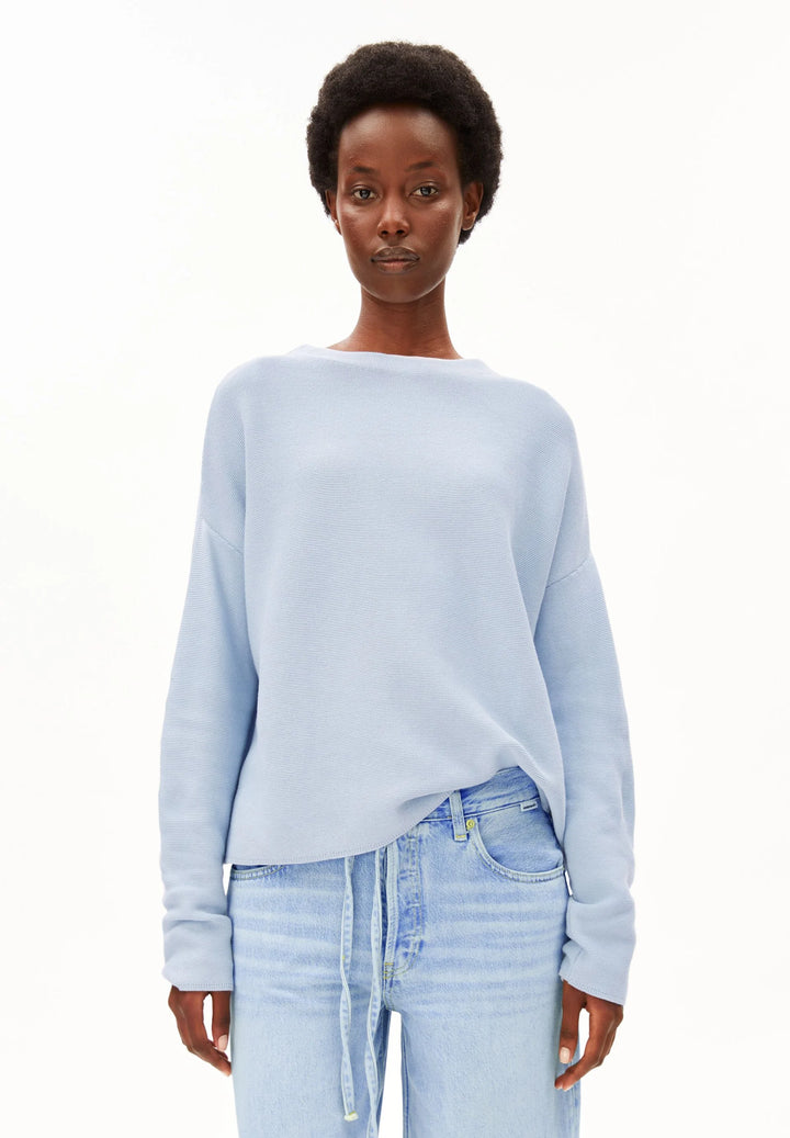 Pull en maille fine à demi-col montant Merinaa - En coton biologique