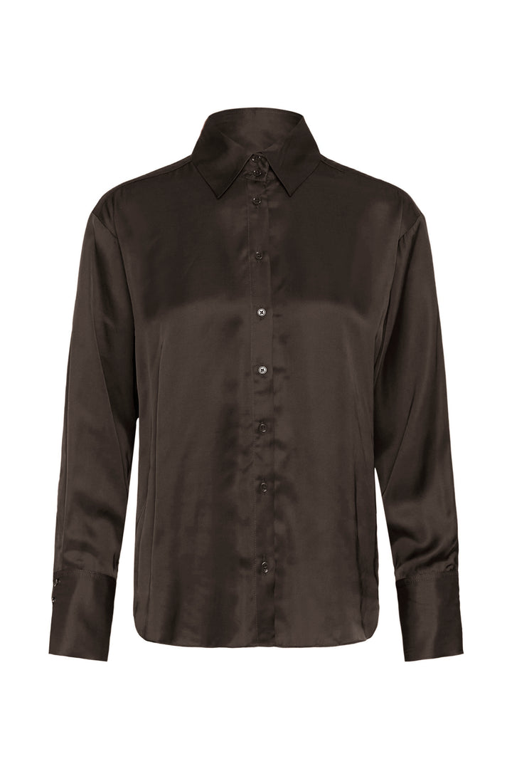 Chemise en satin Pauline - Avec ourlets aux poignets
