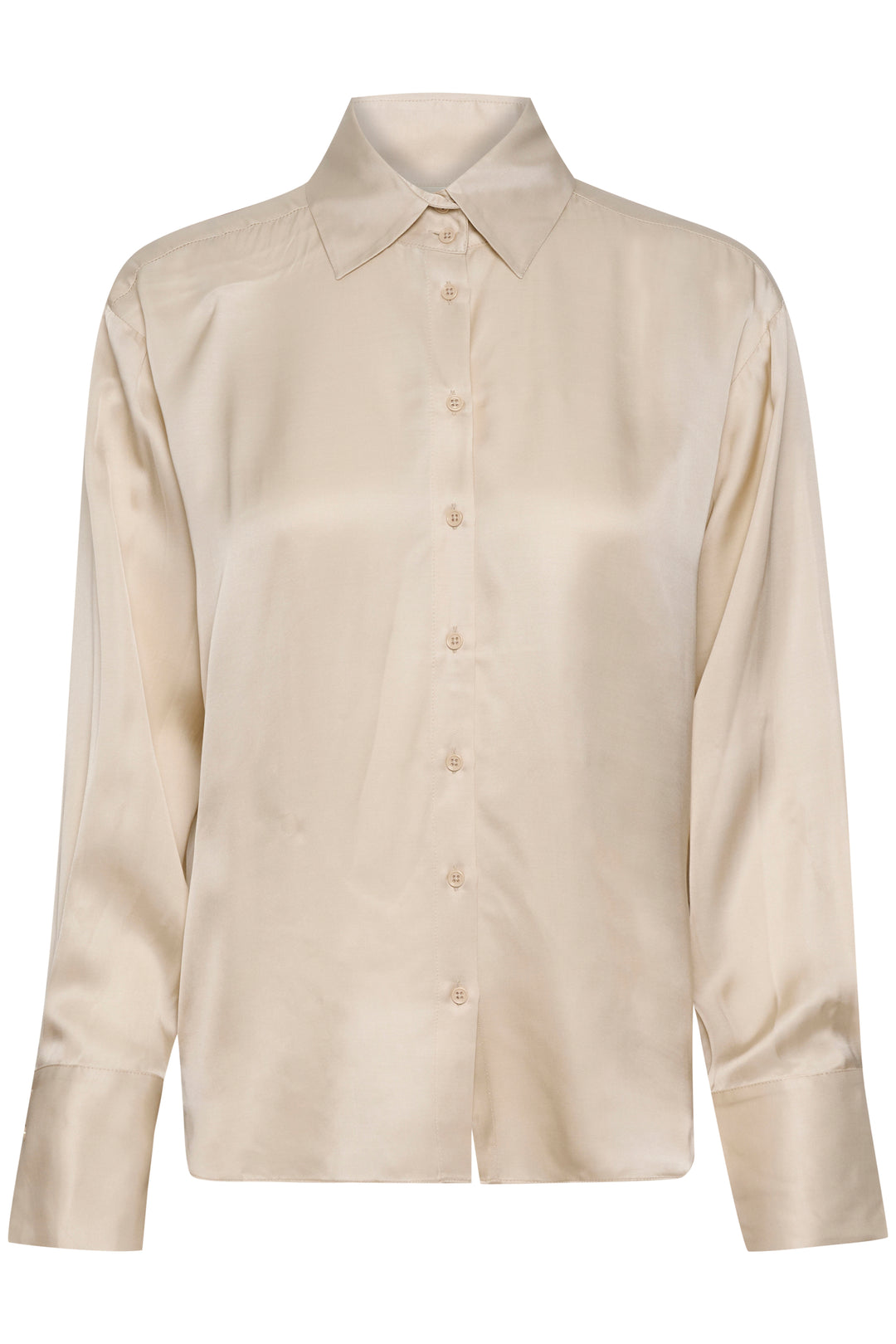 Chemise en satin avec ourlets aux poignets Pauline