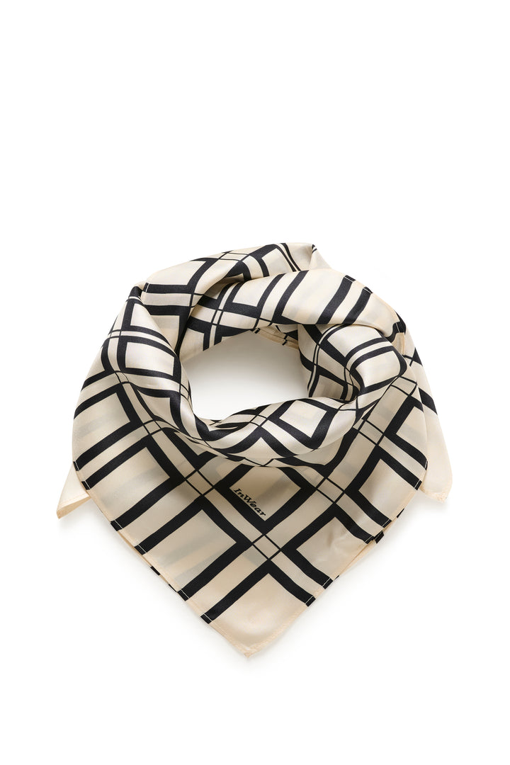 Foulard en pure soie Rafiq - À motif de carreaux graphiques