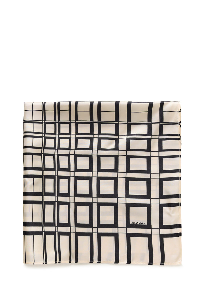 Foulard en pure soie Rafiq - À motif de carreaux graphiques