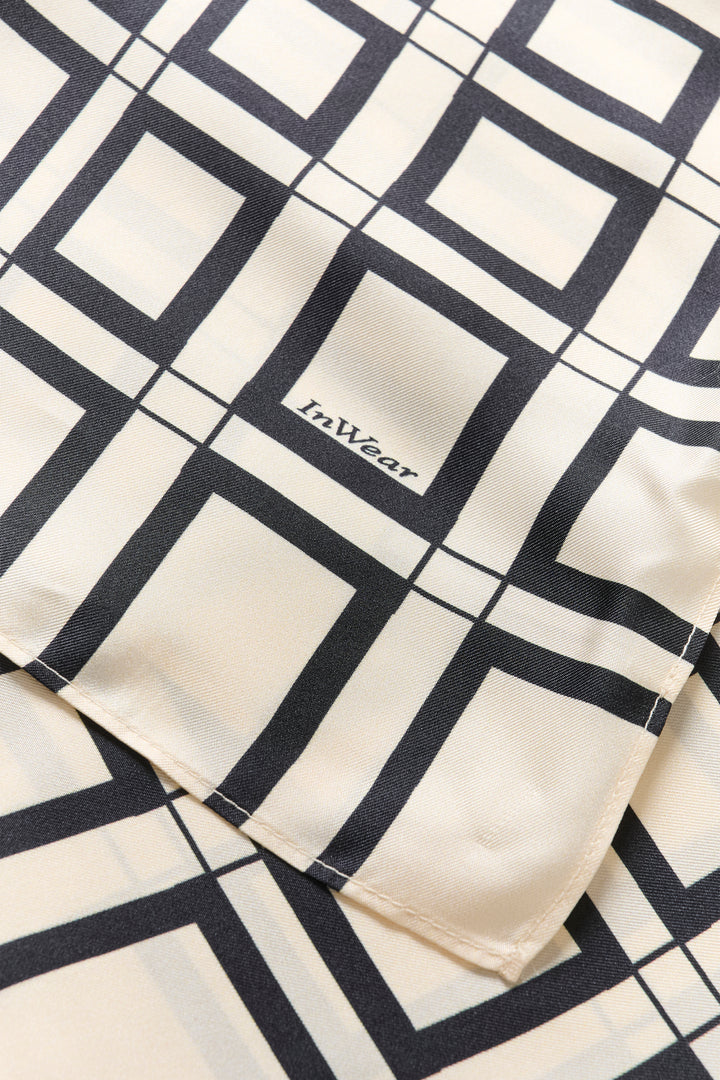 Foulard en pure soie Rafiq - À motif de carreaux graphiques