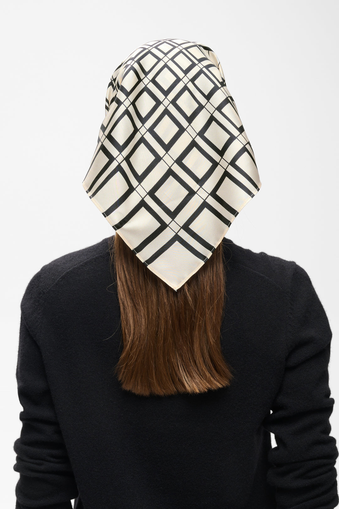 Foulard en pure soie Rafiq - À motif de carreaux graphiques