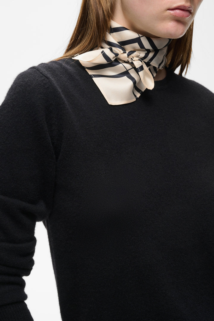 Foulard en pure soie Rafiq - À motif de carreaux graphiques