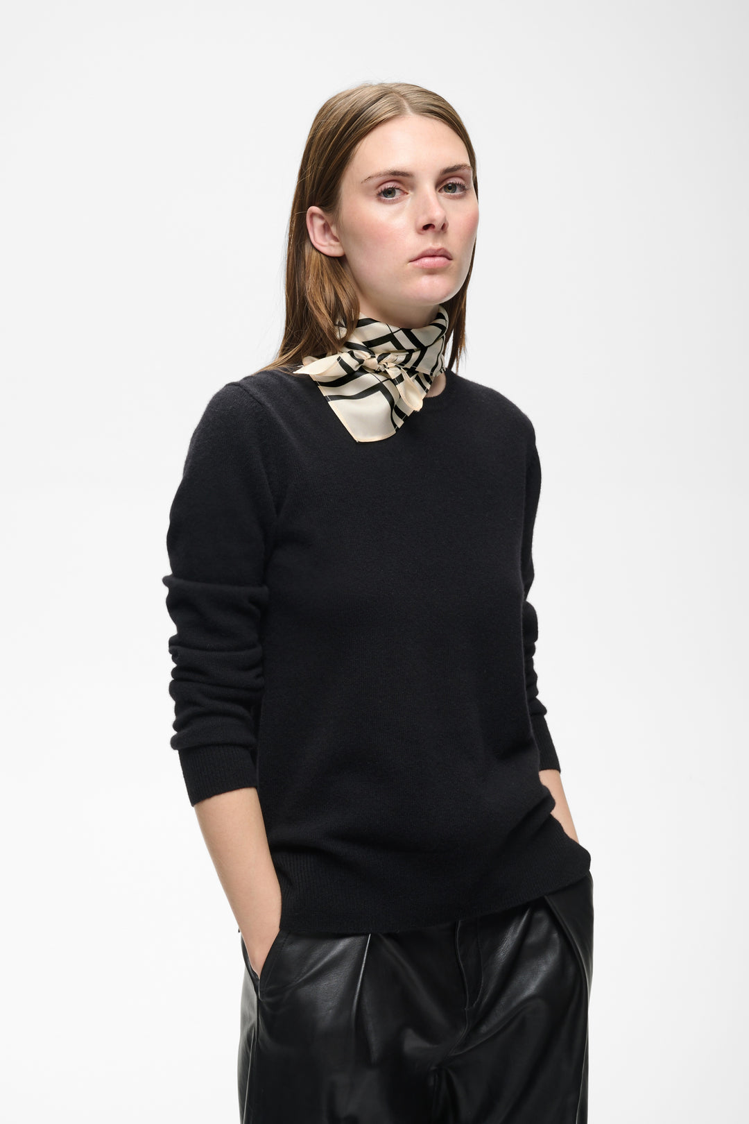 Foulard en pure soie Rafiq - À motif de carreaux graphiques
