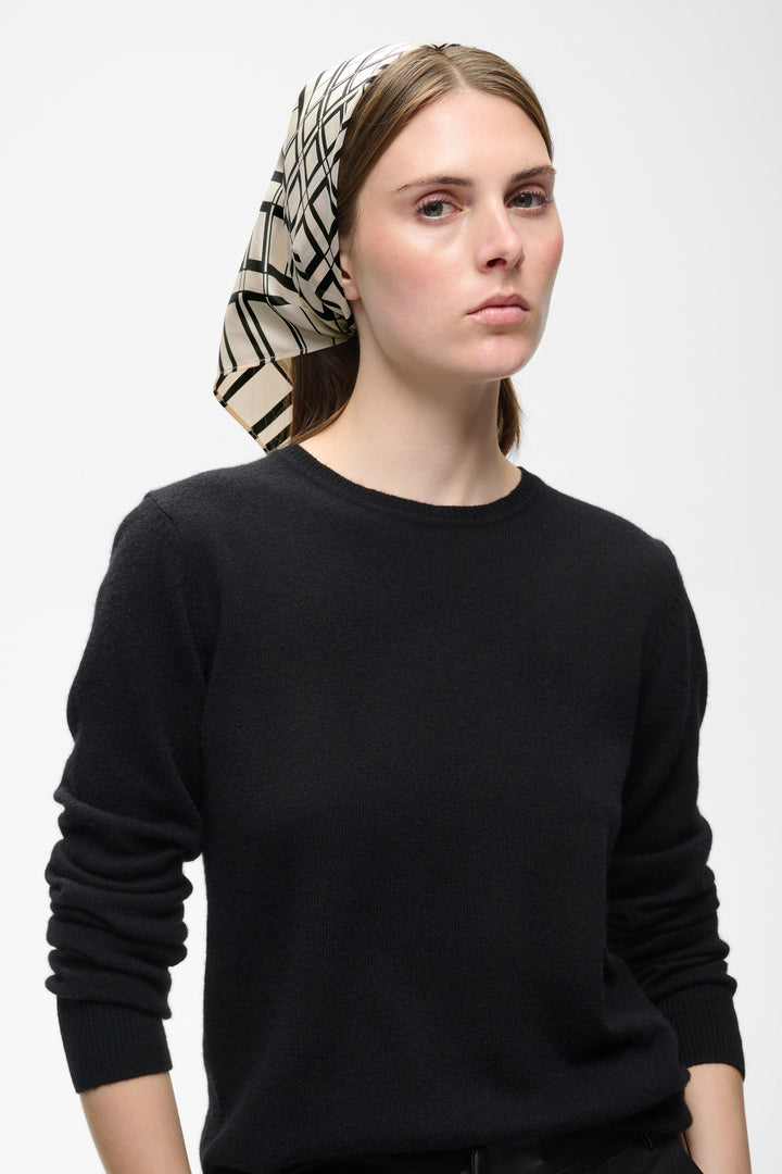 Foulard en pure soie Rafiq - À motif de carreaux graphiques