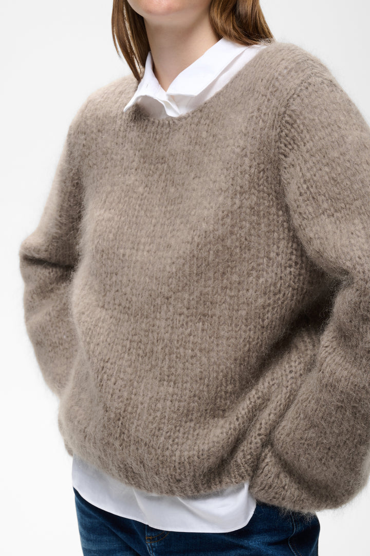 Pull en tricot de mohair et laine Jetra - Avec mailles aérées et manches amples