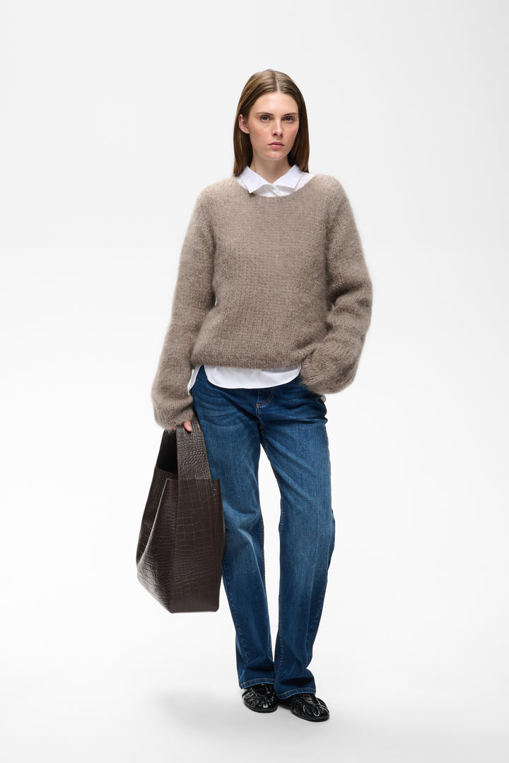 Pull en tricot de mohair et laine Jetra - Avec mailles aérées et manches amples