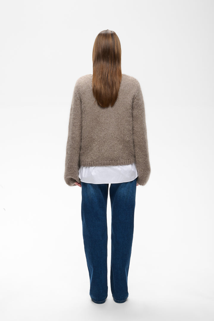 Pull en tricot de mohair et laine Jetra - Avec mailles aérées et manches amples