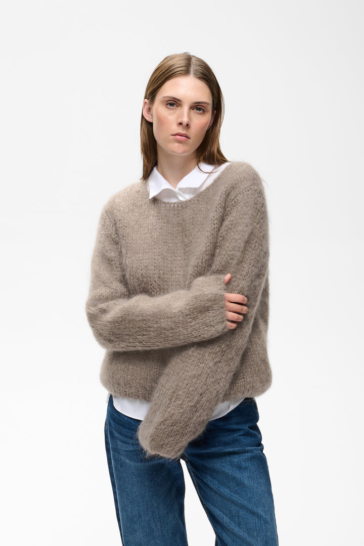 Pull en tricot de mohair et laine Jetra - Avec mailles aérées et manches amples