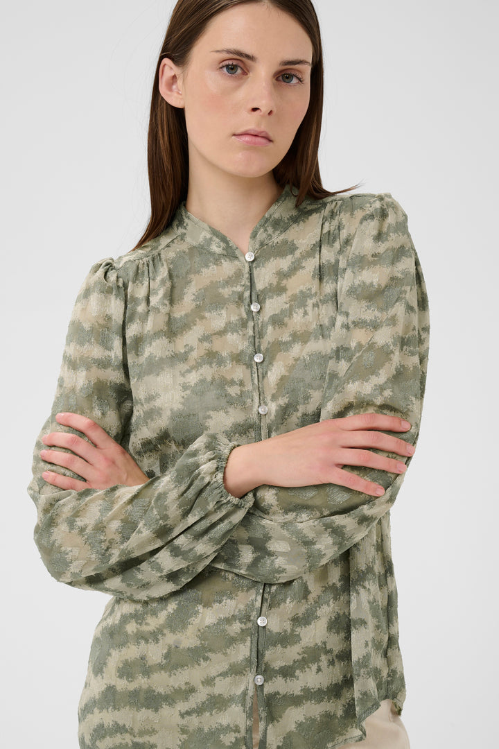 Chemisier imprimé Cielle - Rayures tigrées et tissu fluide