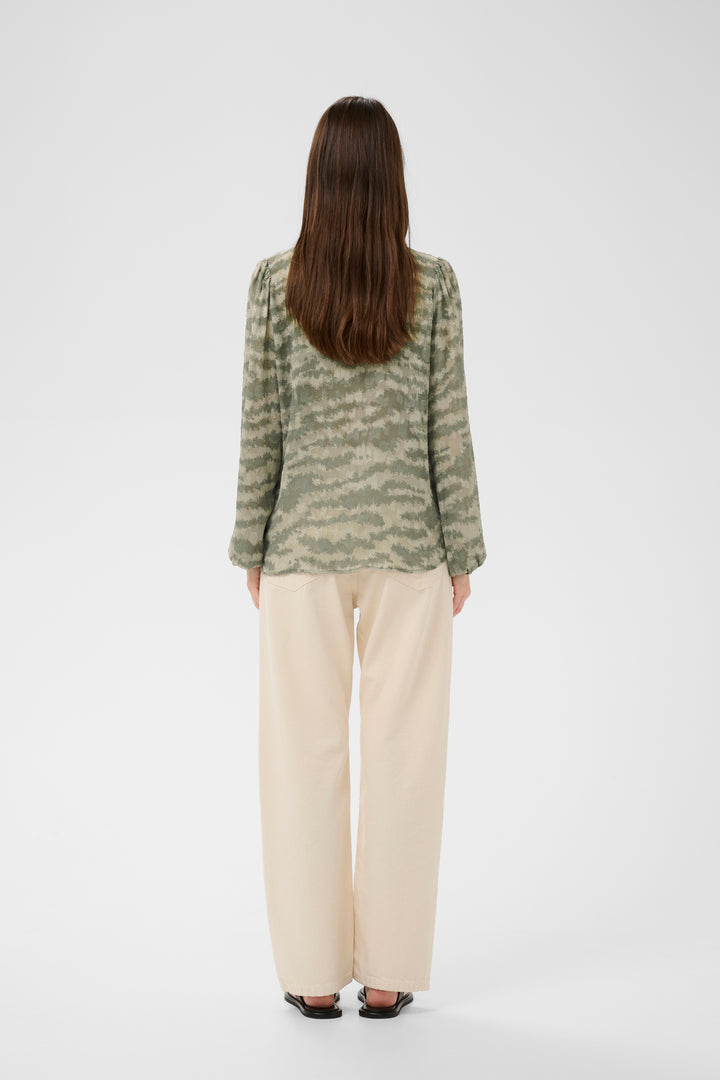 Chemisier imprimé Cielle - Rayures tigrées et tissu fluide