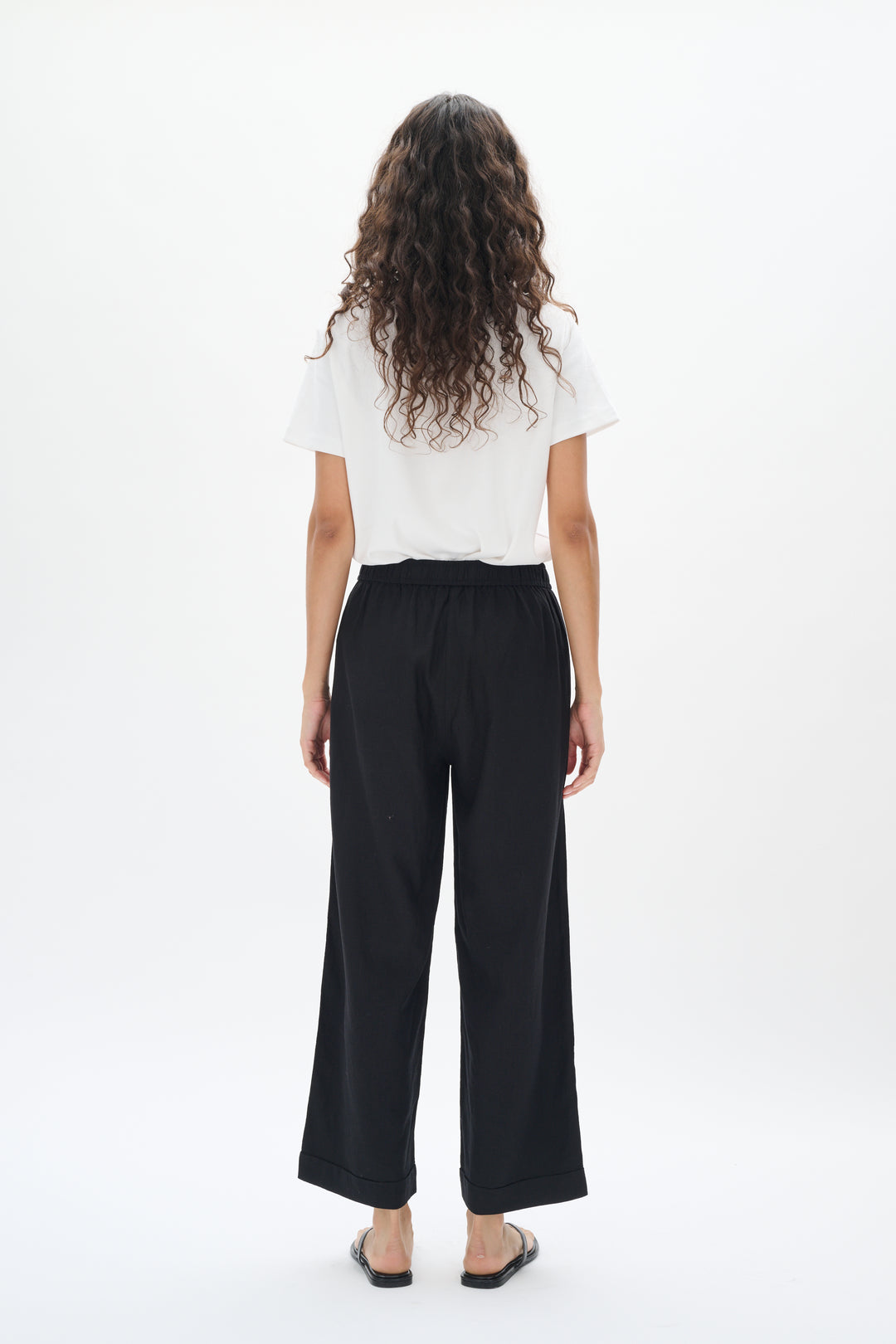Pantalon en mélange de lin et viscose - Coupe ample et relax