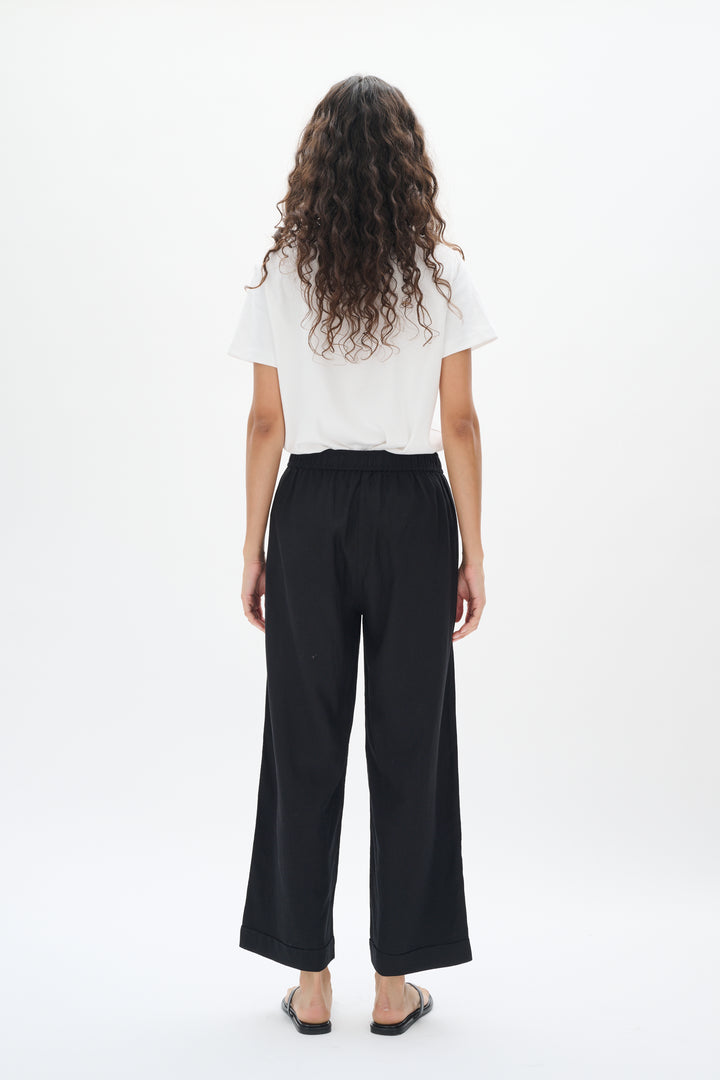 Pantalon en mélange de lin et viscose - Coupe ample et relax