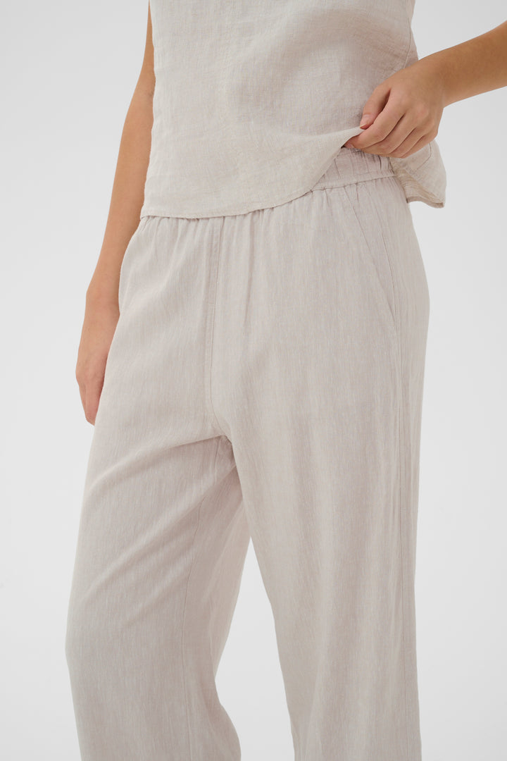 Pantalon en mélange de lin et viscose - Coupe ample et relax