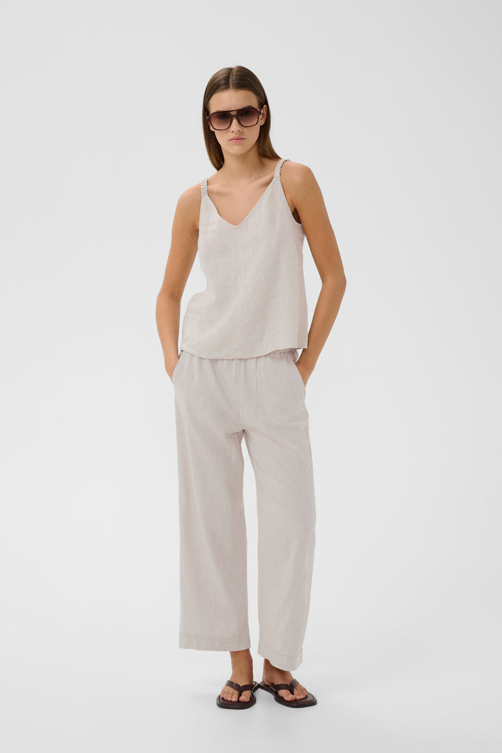 Pantalon en mélange de lin et viscose - Coupe ample et relax