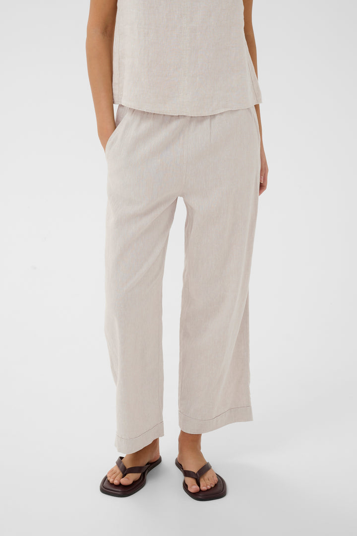 Pantalon en mélange de lin et viscose - Coupe ample et relax