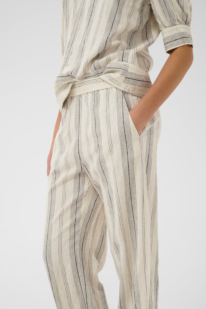 Pantalon en mélange de lin et viscose - Coupe ample et relax