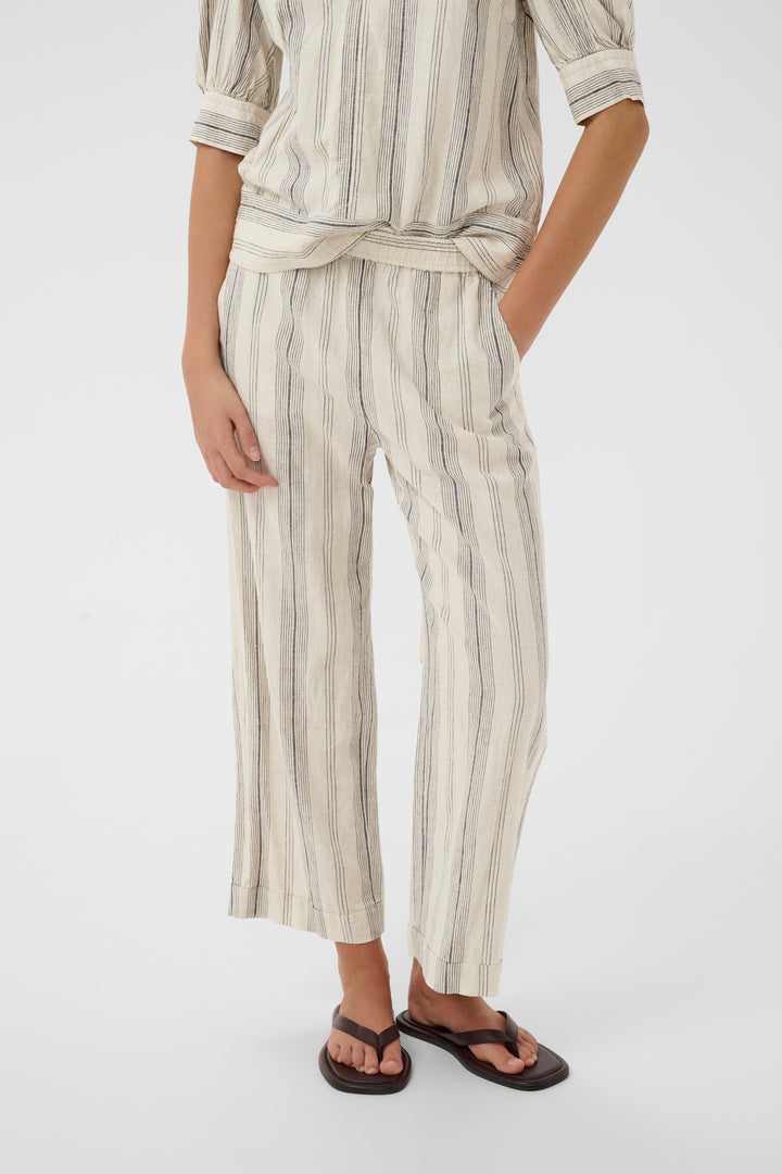 Pantalon en mélange de lin et viscose - Coupe ample et relax