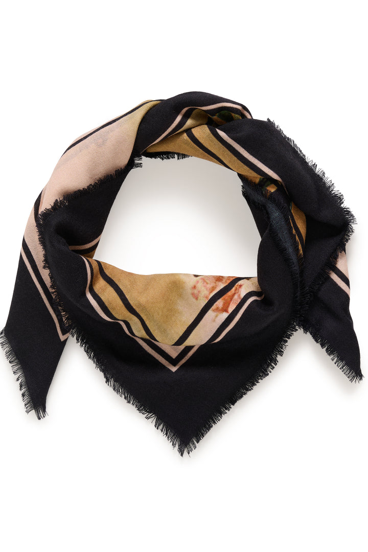 Foulard en pure laine à imprimé Ami - Bordures finement effilochées