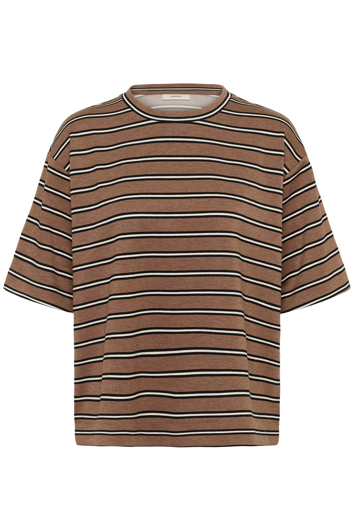 T-shirt à rayures Pannie - Un haut décontracté en maille douce et extensible
