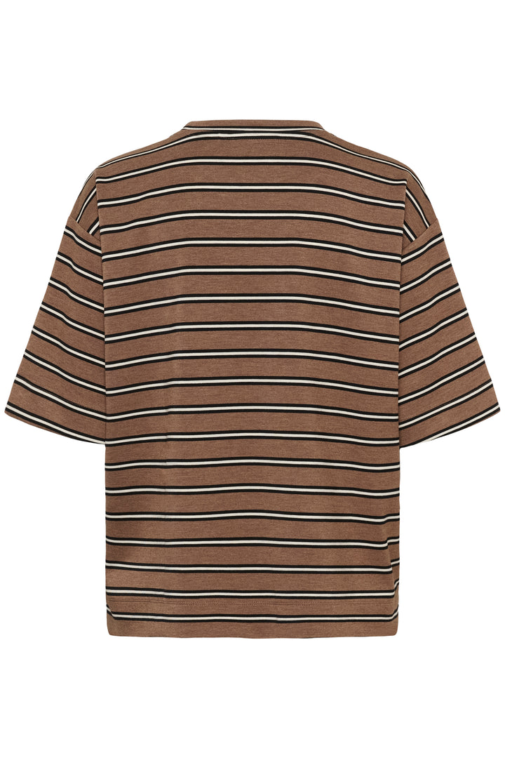 T-shirt à rayures Pannie - Un haut décontracté en maille douce et extensible