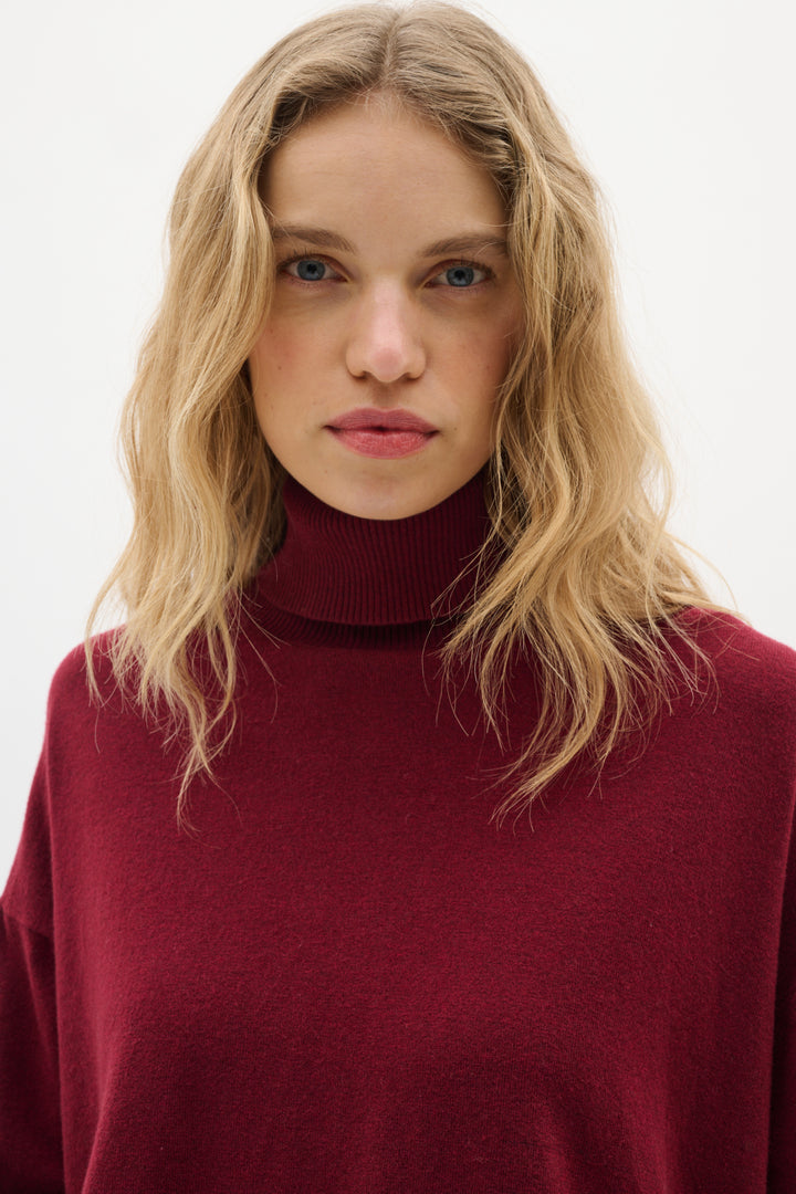 Pull bordeau à dos fendu Glea