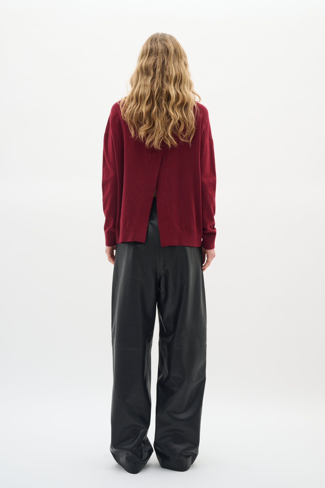 Pull bordeau à dos fendu Glea