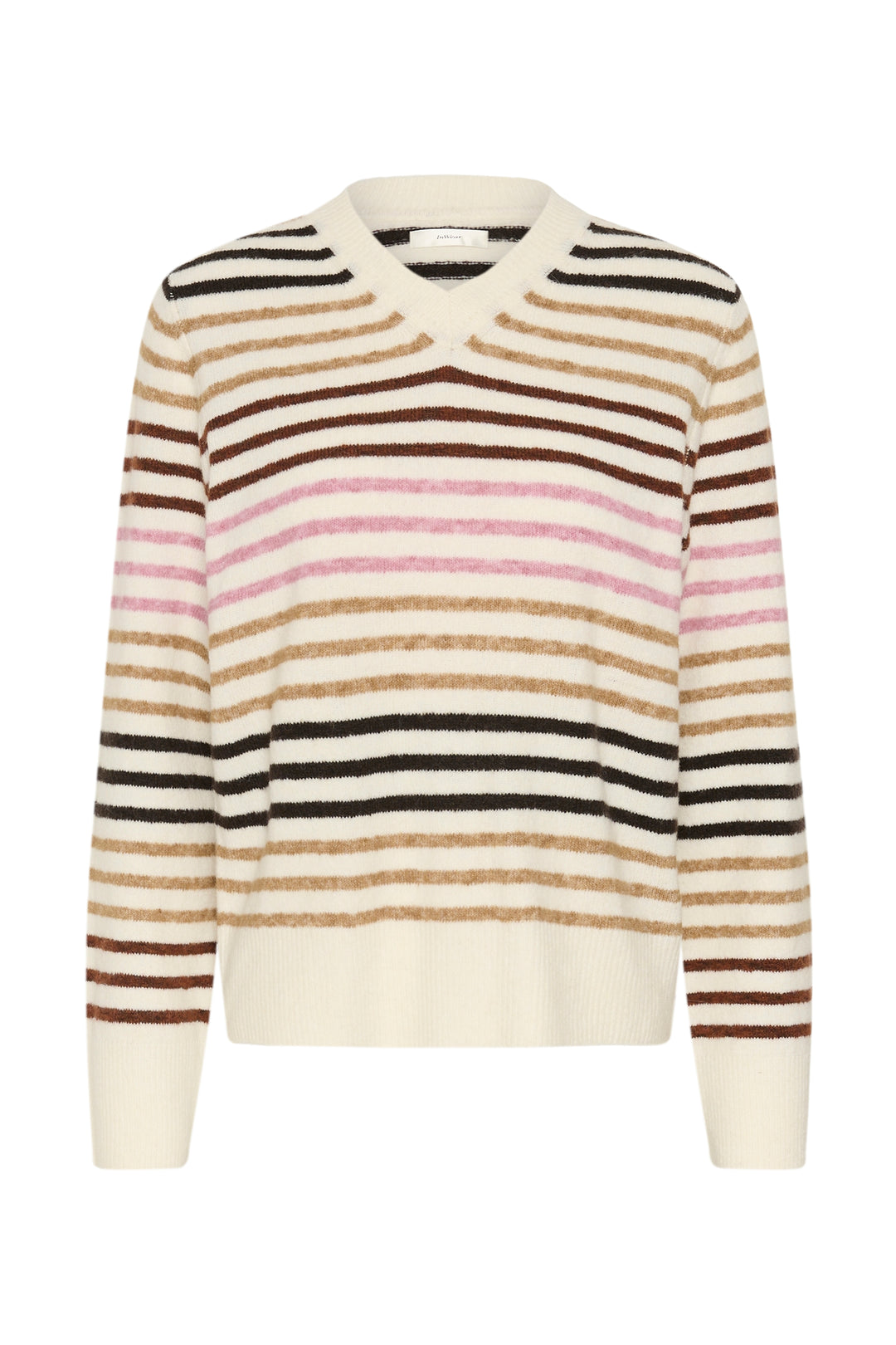 Chandail doux en tricot enrichi de laine et d'alpaga Guni - Avec col en V et coupe droite