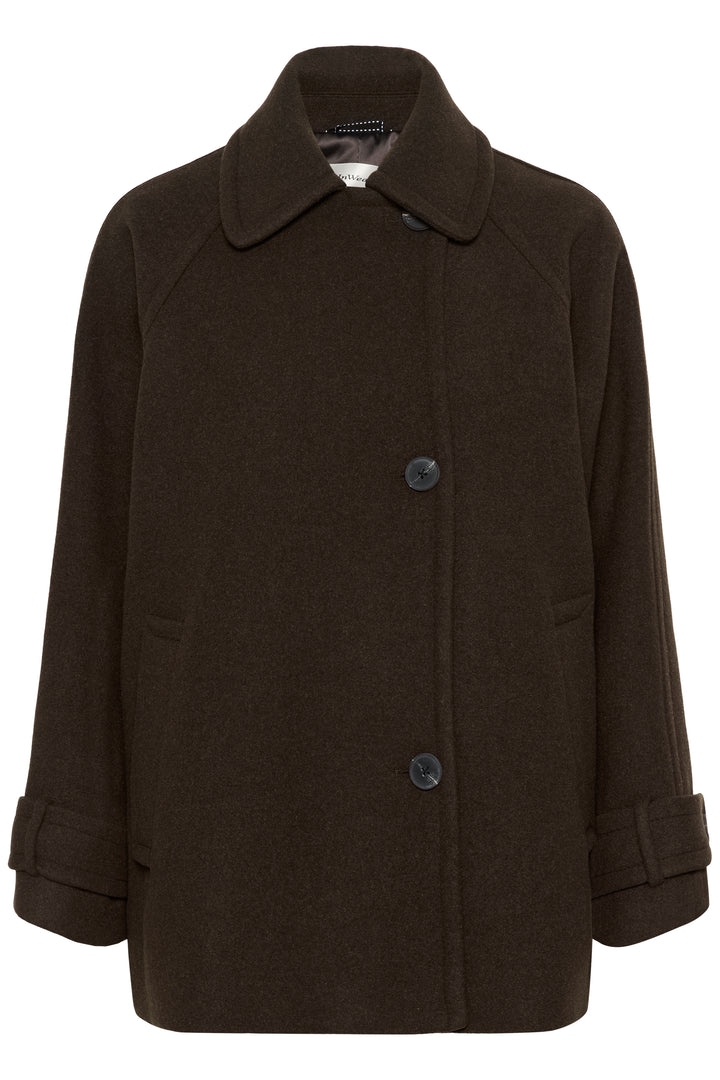 Manteau court Thora - En laine mélangée et à boutonnage croisé