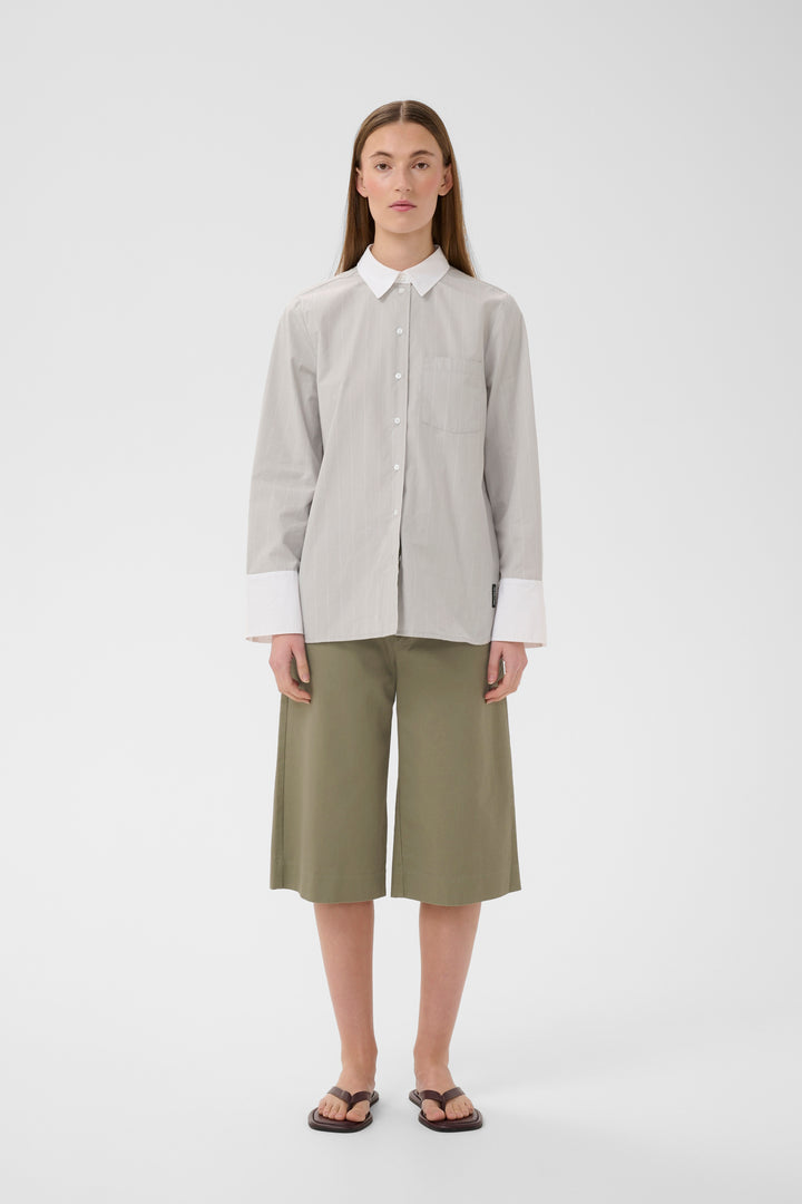 Pantalon en coton Diaz - Taille régulière et coupe sous le genou