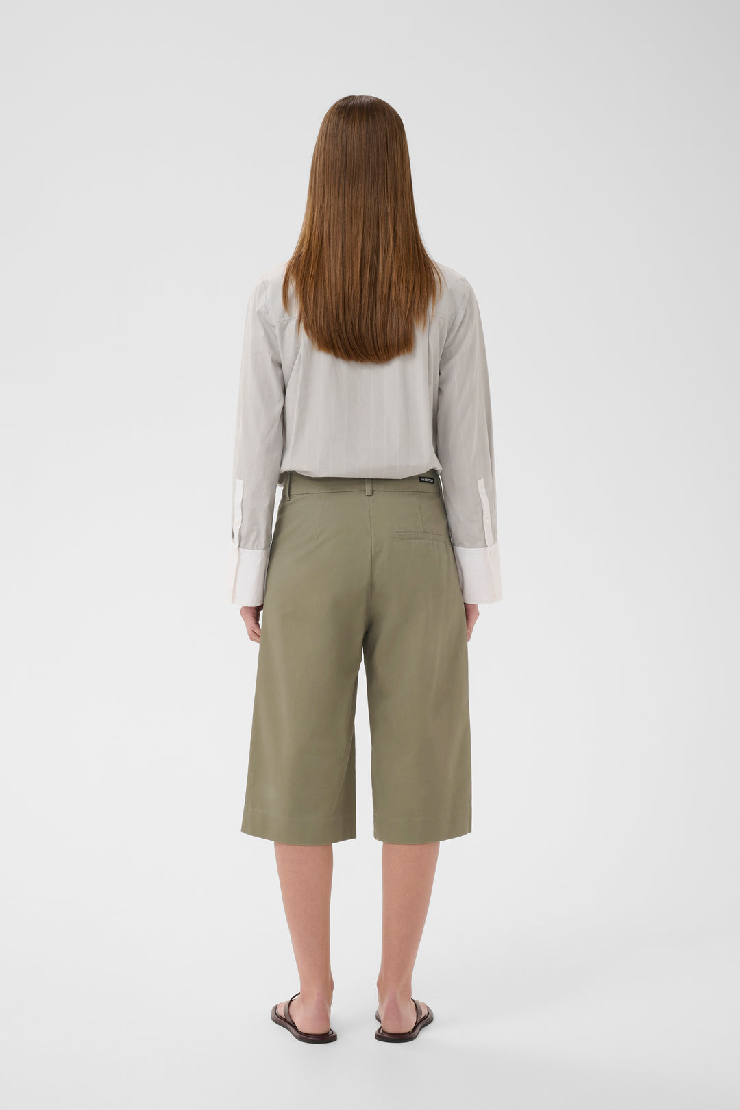 Pantalon en coton Diaz - Taille régulière et coupe sous le genou