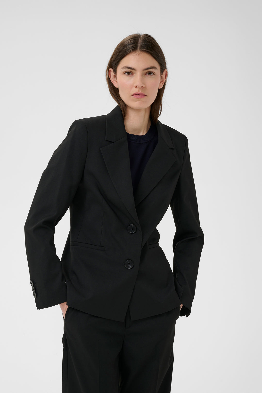 Blazer classique structuré Cadie - Avec col à revers et fermeture à boutons