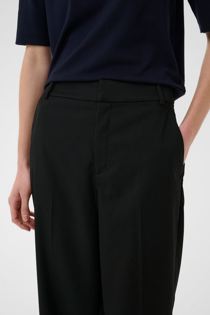 Pantalon à jambe large Cadie - Avec plis de structure et taille régulière