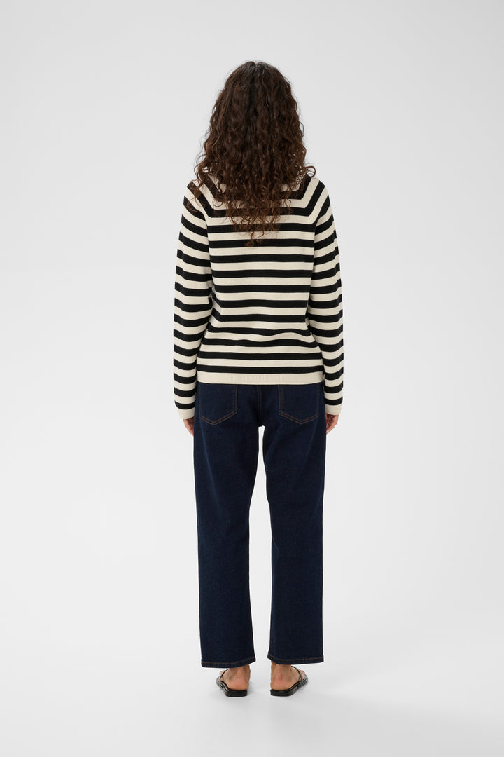 Chandail rayé en coton – Lignes contrastantes et coupe ample