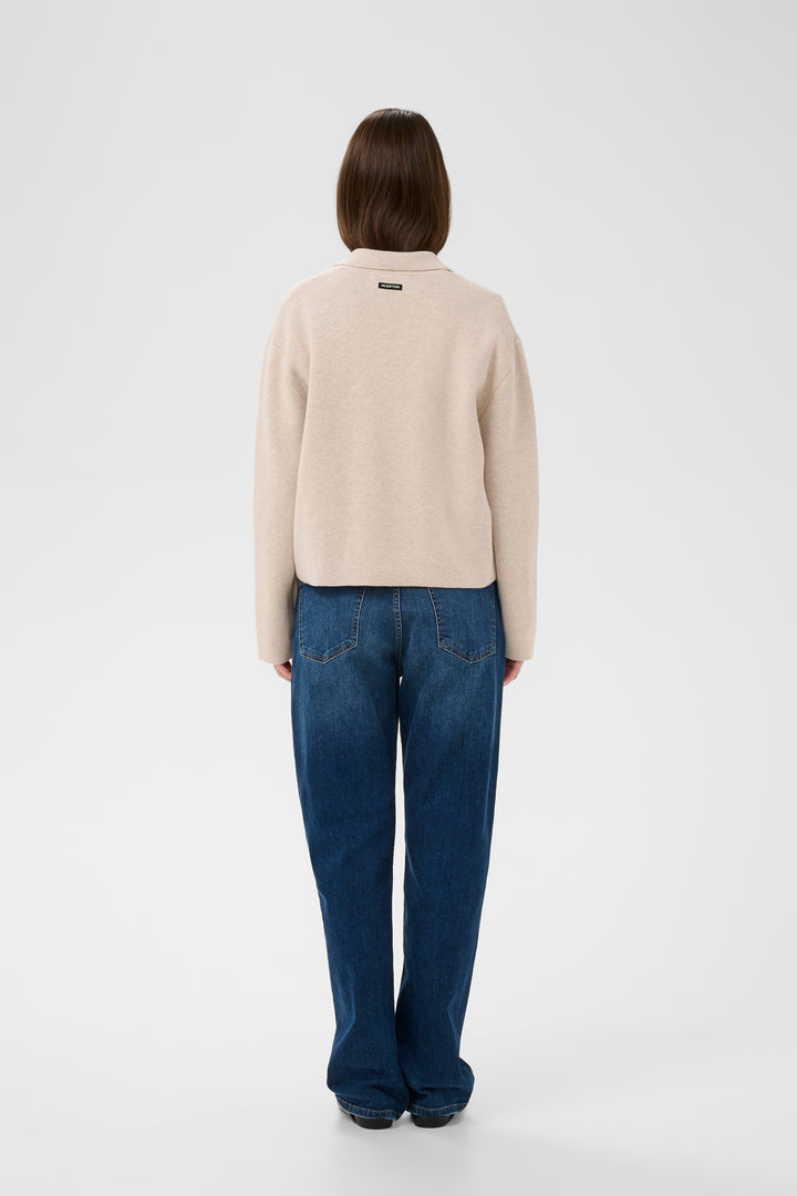 Cardigan boutonné Delarose – Maille de coton et détails contrastés