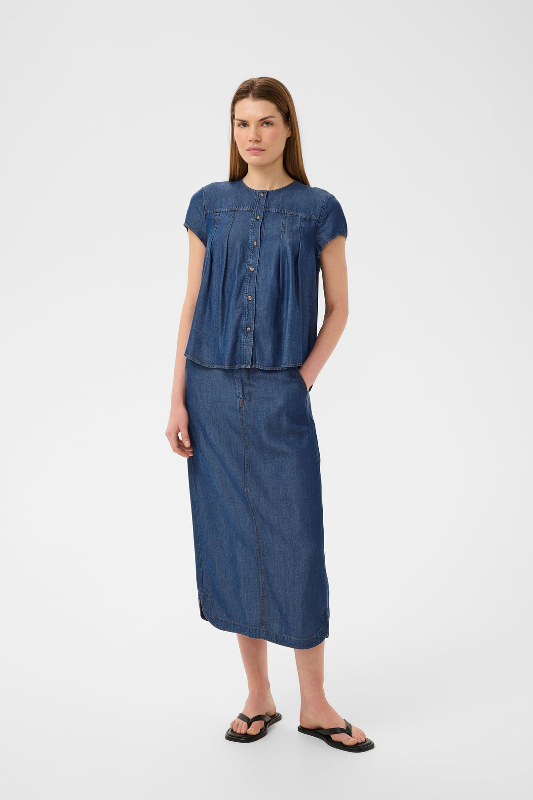 Jupe en denim Eloise - Lyocell et coupe décontractée