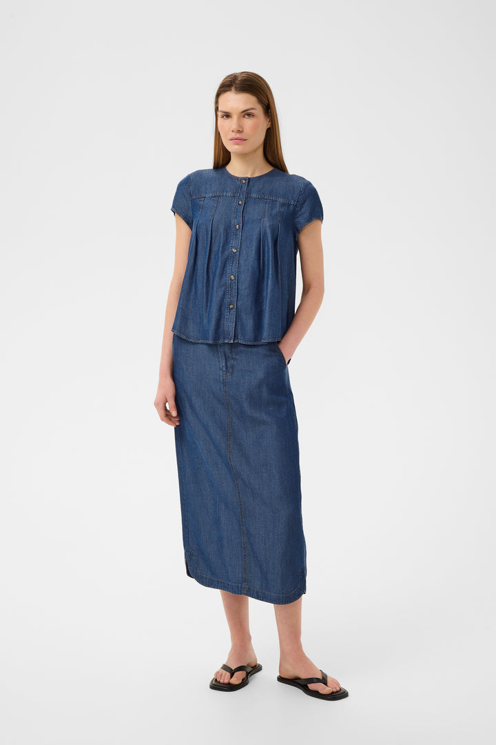 Jupe en denim Eloise - Lyocell et coupe décontractée