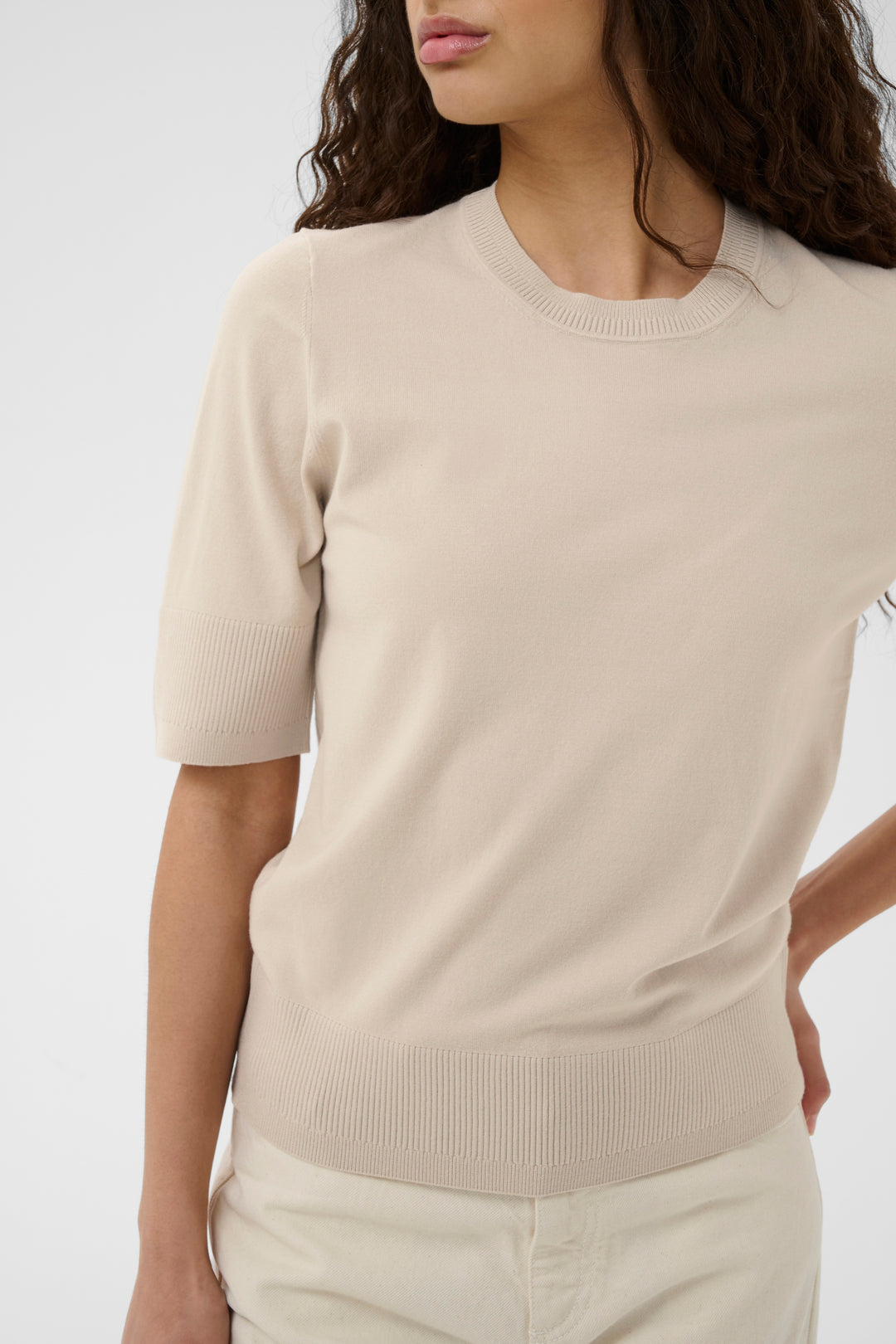T-shirt confortable Miko - Avec encolure ronde et manches mi-longues