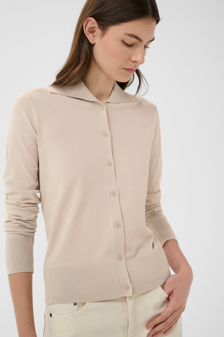 Cardigan classique boutonné Miko - Avec col polo et manches longues