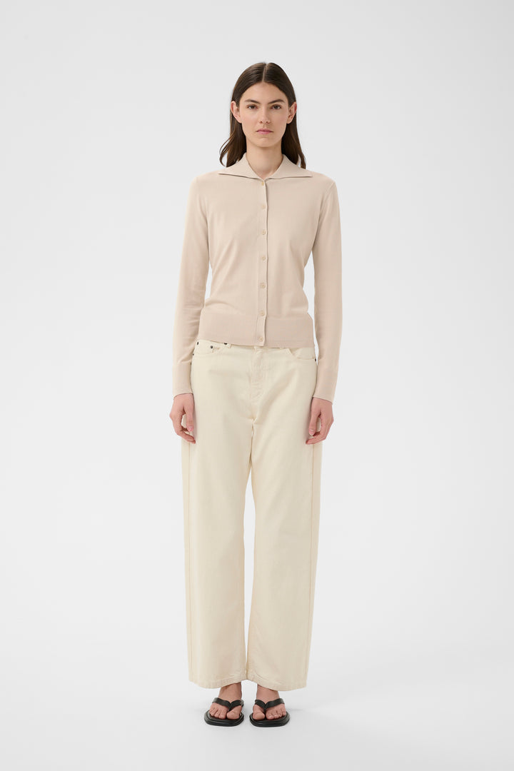 Cardigan classique boutonné Miko - Avec col polo et manches longues