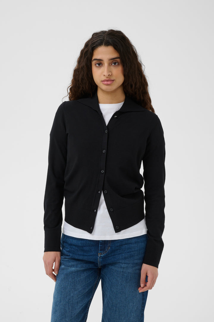 Cardigan classique boutonné Miko - Avec col polo et manches longues