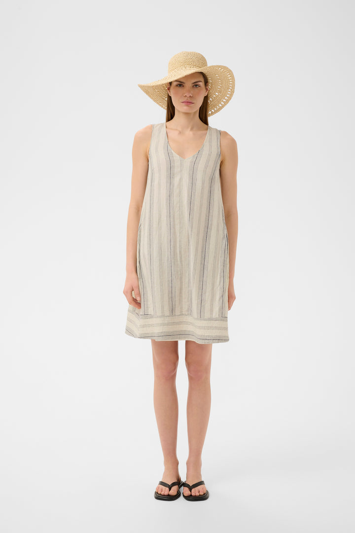 Edith Linen Dress - Fine stripes and relaxed fit
