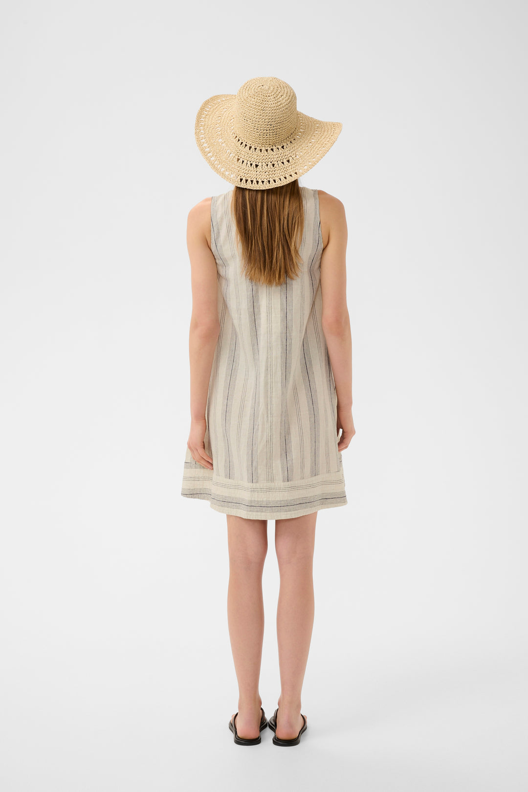 Edith Linen Dress - Fine stripes and relaxed fit