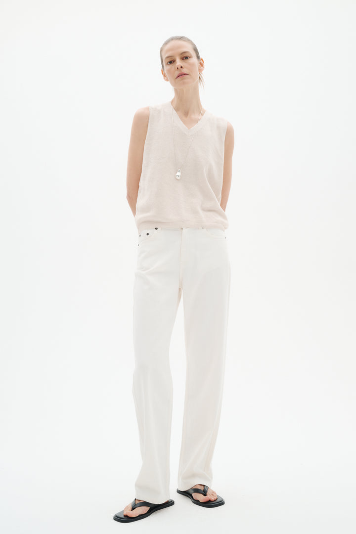 Pantalon 100% coton Gladys - Un essentiel à coupe droite et taille régulière