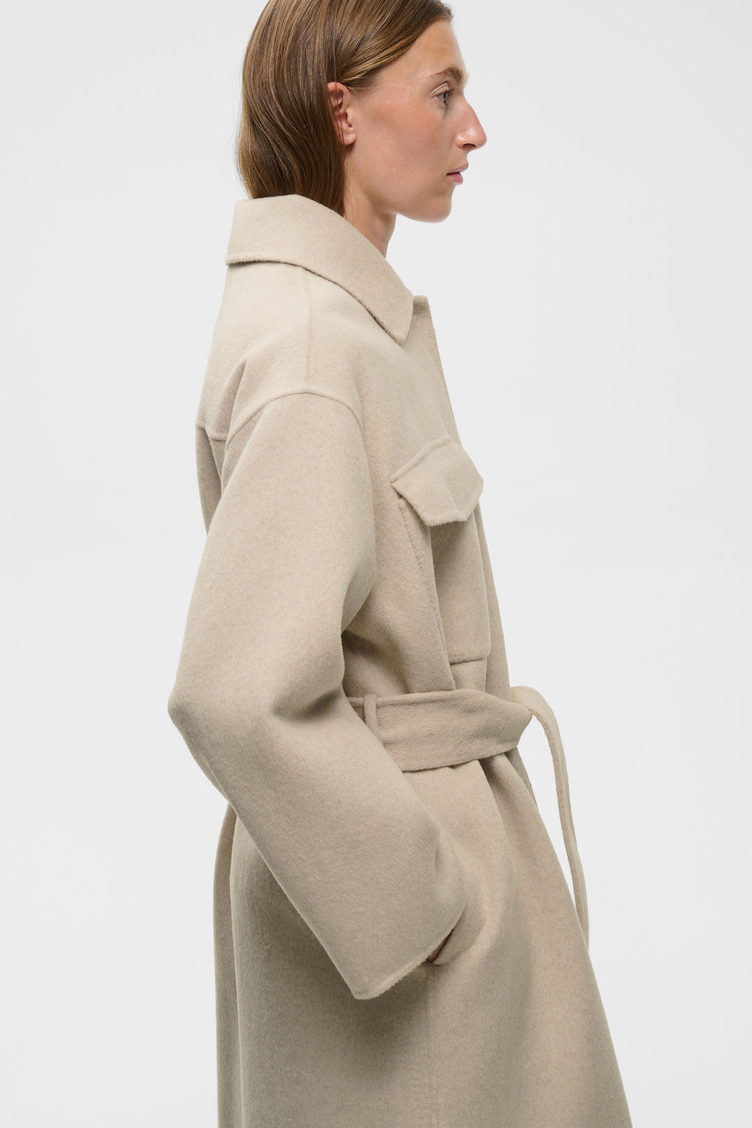 Manteau avec ceinture amovible Zilla - En laine mélangée au style raffiné