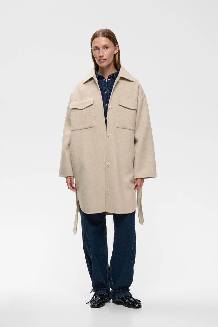 Manteau avec ceinture amovible Zilla - En laine mélangée au style raffiné