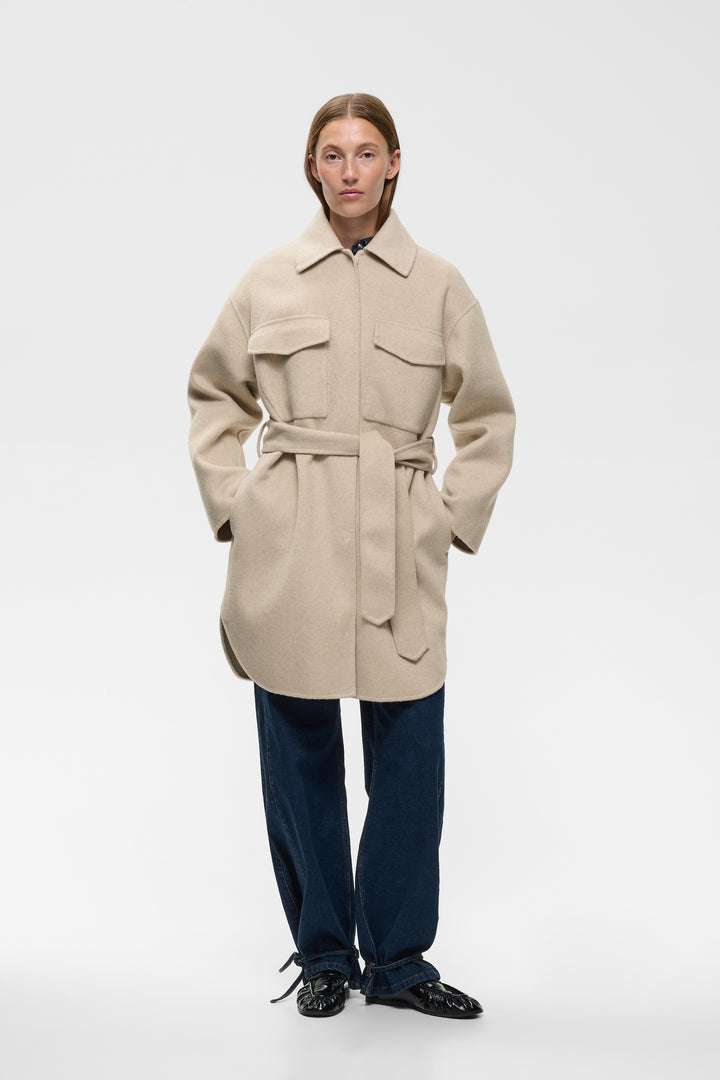 Manteau avec ceinture amovible Zilla - En laine mélangée au style raffiné